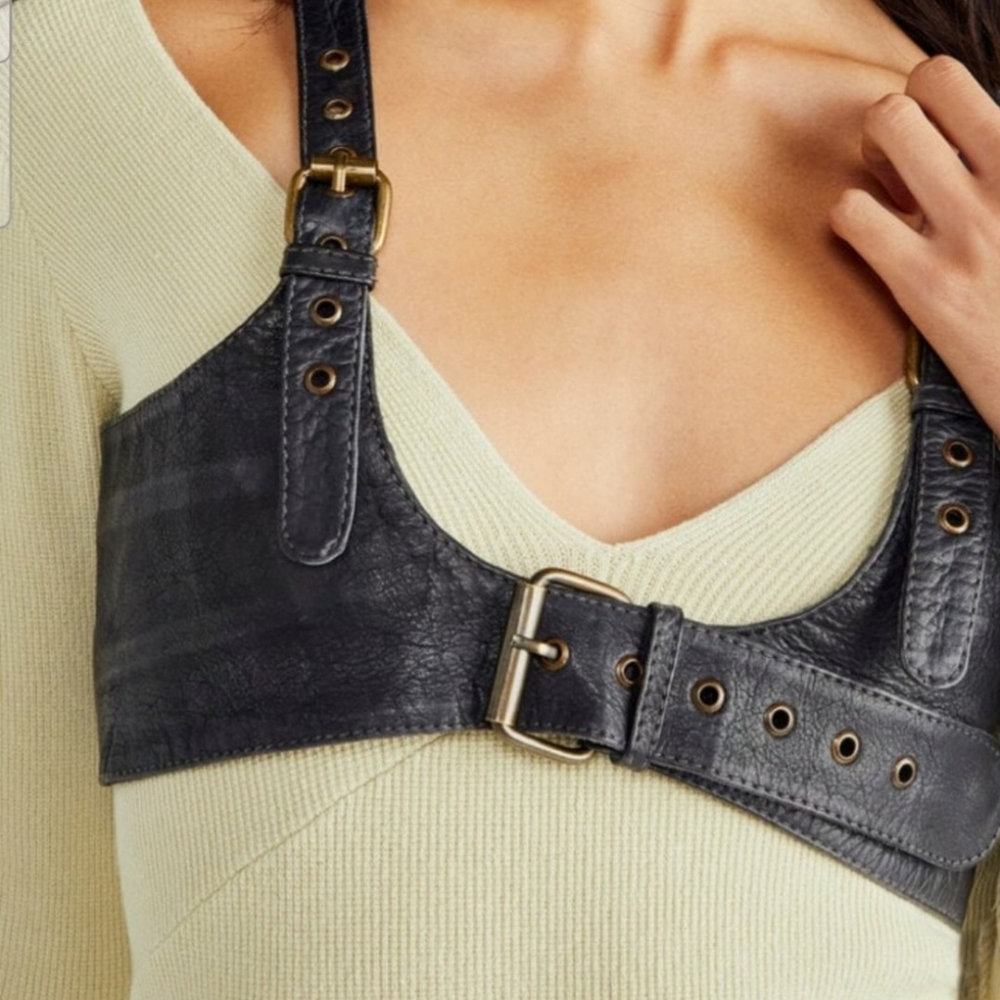 Free People Black Leather Harness